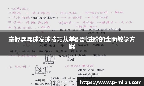 掌握乒乓球发球技巧从基础到进阶的全面教学方案